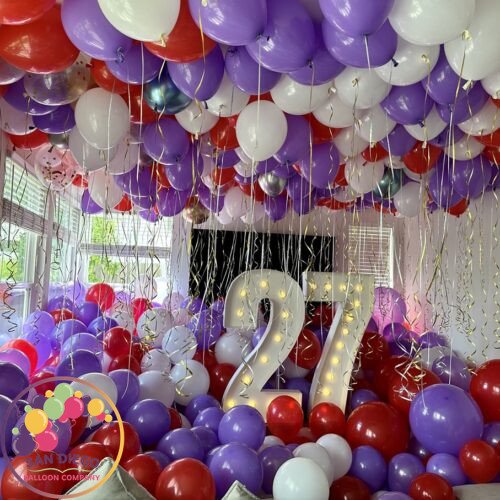 Theme: HB
Latex helium: 100pcs
LED Digits: 2pcs
Balloons on floor: x10